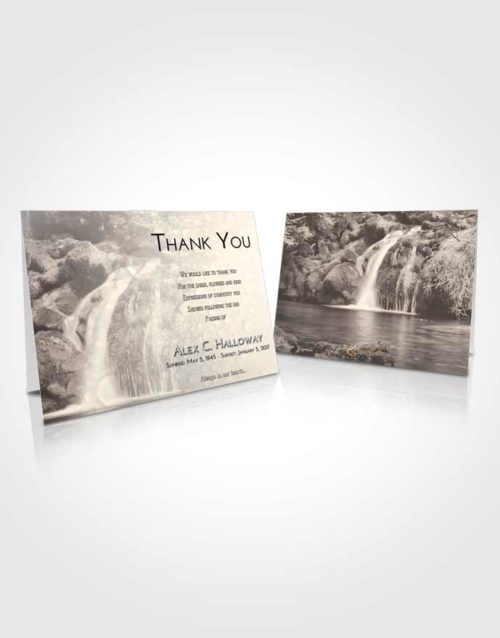Funeral Thank You Card Template Tranquil Waterfall Paradise
