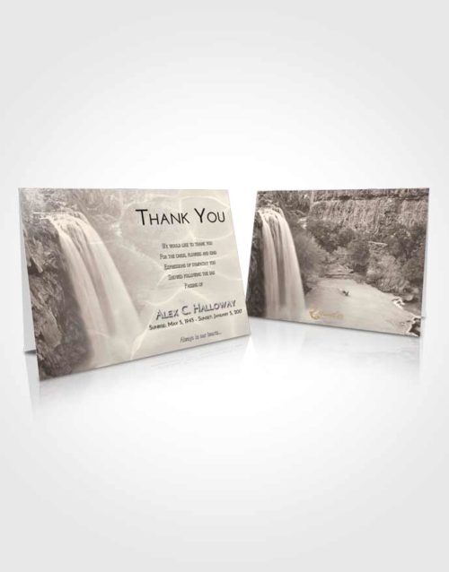 Funeral Thank You Card Template Tranquil Waterfall Serenity