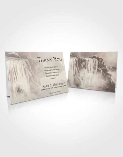 Funeral Thank You Card Template Tranquil Waterfall Tranquility