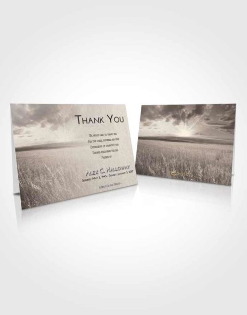 Funeral Thank You Card Template Tranquil Wheat Fields