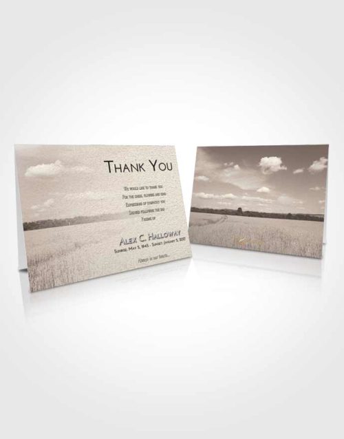 Funeral Thank You Card Template Tranquil Wheat Serenity
