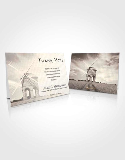 Funeral Thank You Card Template Tranquil Windmill of Honor