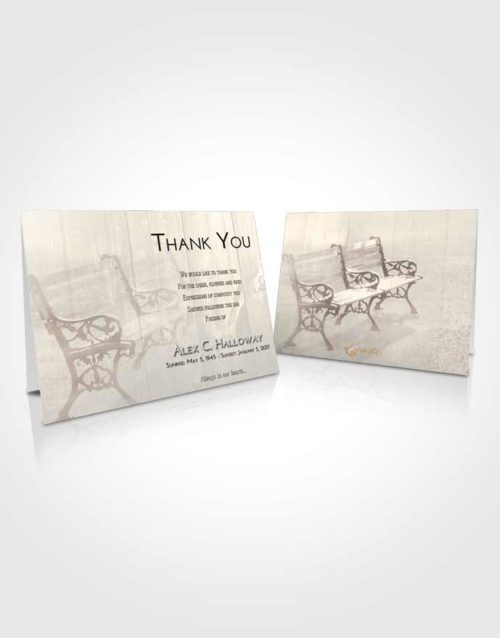 Funeral Thank You Card Template Tranquil Winter Bench