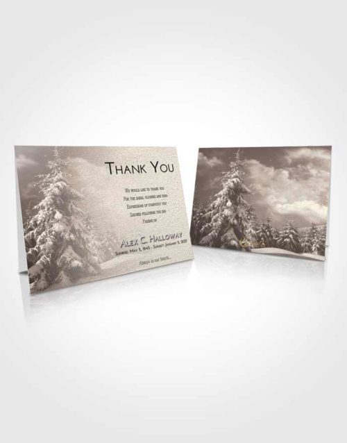 Funeral Thank You Card Template Tranquil Winter Wonderland