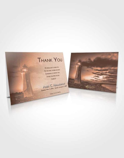 Funeral Thank You Card Template Vintage Love Lighthouse Magnificence