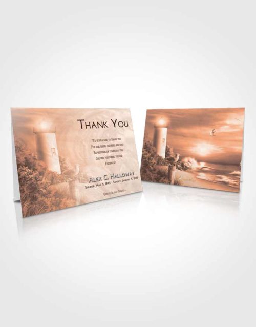 Funeral Thank You Card Template Vintage Love Lighthouse Mystery
