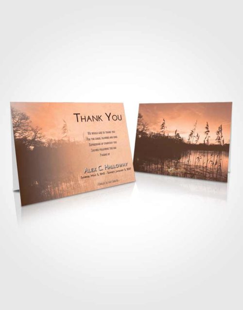 Funeral Thank You Card Template Vintage Love Serenity Lake