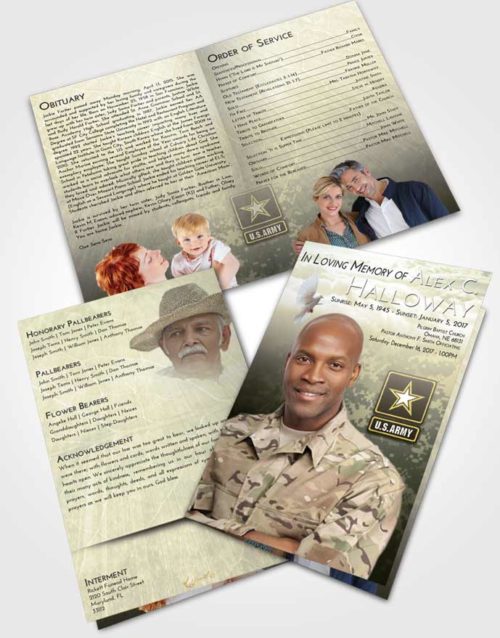 Bifold Order Of Service Obituary Template Brochure At Dusk Army Duty