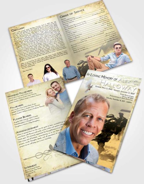 Bifold Order Of Service Obituary Template Brochure At Dusk Army Sacrifice