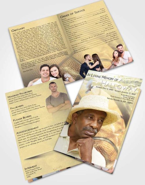 Bifold Order Of Service Obituary Template Brochure At Dusk Basketball Fame