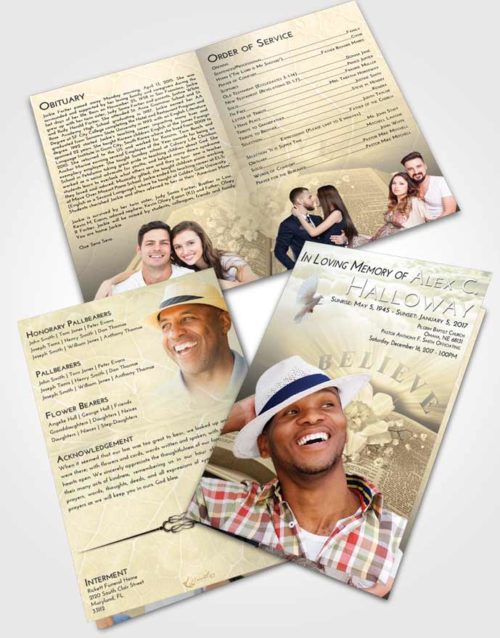 Bifold Order Of Service Obituary Template Brochure At Dusk Bible Belief
