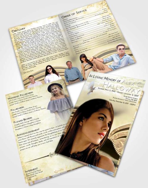 Bifold Order Of Service Obituary Template Brochure At Dusk Bible Love