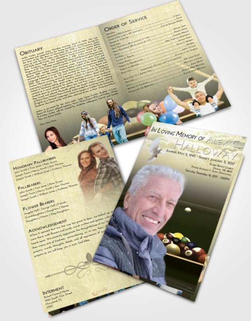 Bifold Order Of Service Obituary Template Brochure At Dusk Billiards Pride