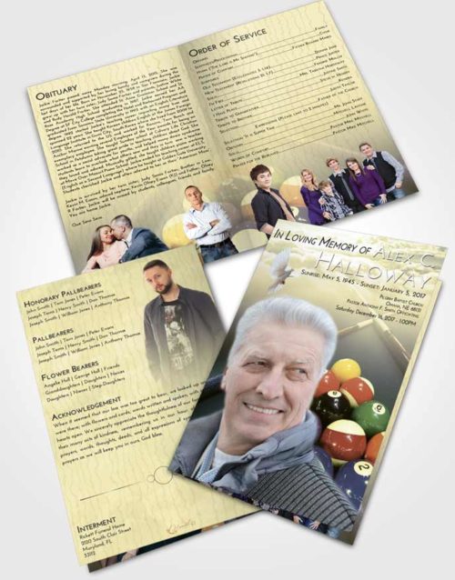 Bifold Order Of Service Obituary Template Brochure At Dusk Billiards Rack