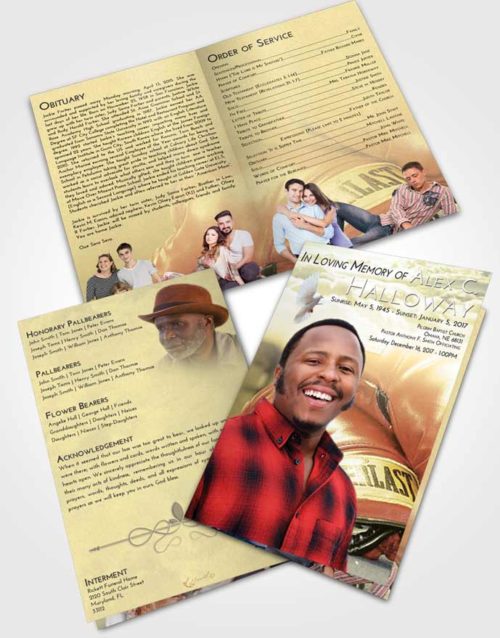 Bifold Order Of Service Obituary Template Brochure At Dusk Boxing Everlast