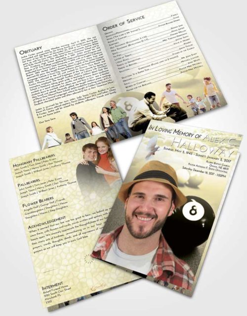 Bifold Order Of Service Obituary Template Brochure At Dusk Eight Ball