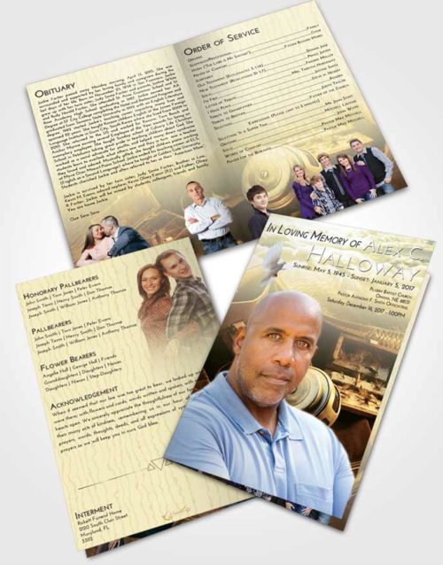 Bifold Order Of Service Obituary Template Brochure At Dusk Fishing Tackle
