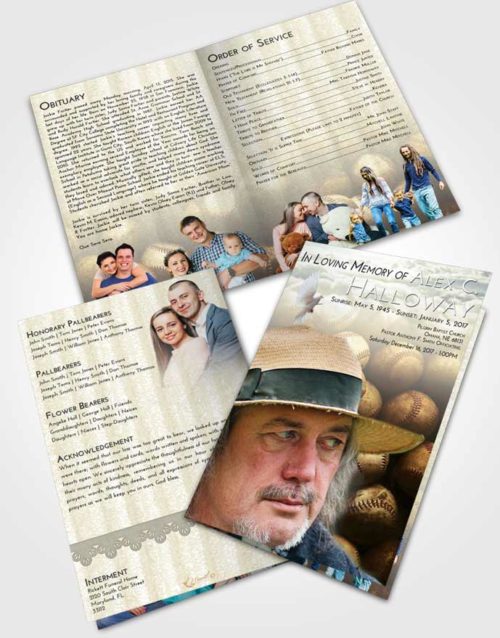Bifold Order Of Service Obituary Template Brochure At Dusk Foul Ball