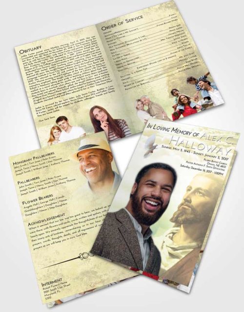 Bifold Order Of Service Obituary Template Brochure At Dusk Gaze of Jesus
