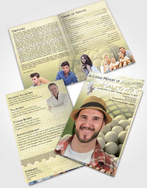 Bifold Order Of Service Obituary Template Brochure At Dusk Golf Tranquility