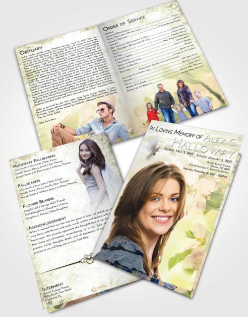 Bifold Order Of Service Obituary Template Brochure At Dusk Heavenly Flowers