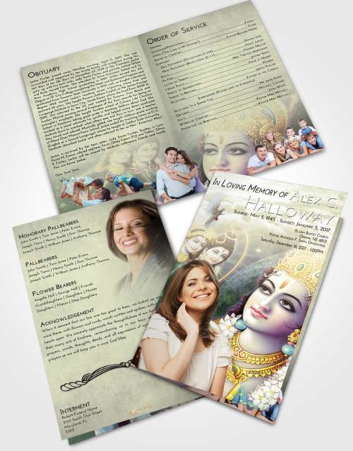 Bifold Order Of Service Obituary Template Brochure At Dusk Hindu Majesty