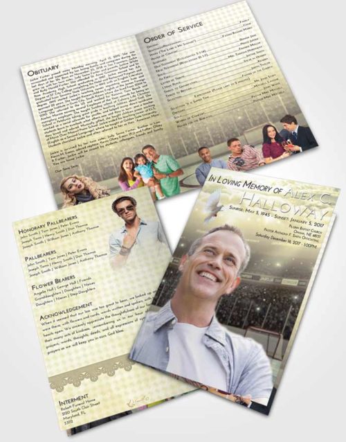 Bifold Order Of Service Obituary Template Brochure At Dusk Hockey Love