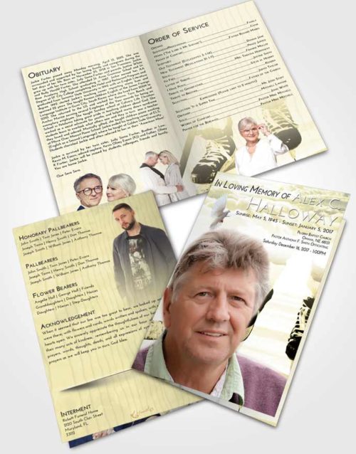 Bifold Order Of Service Obituary Template Brochure At Dusk Hockey Pride