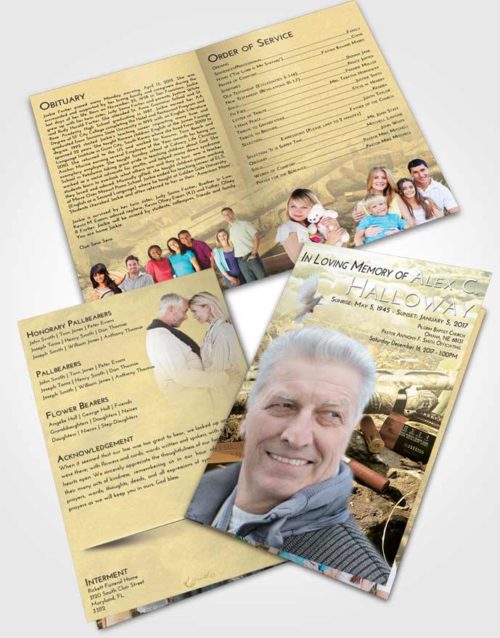 Bifold Order Of Service Obituary Template Brochure At Dusk Hunters Life