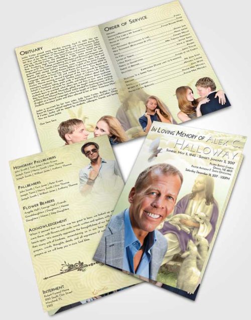 Bifold Order Of Service Obituary Template Brochure At Dusk Jesus in the Sky