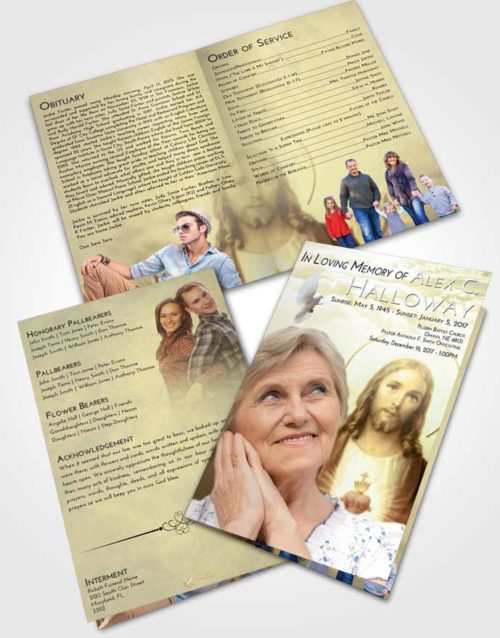Bifold Order Of Service Obituary Template Brochure At Dusk Jesus our Lord