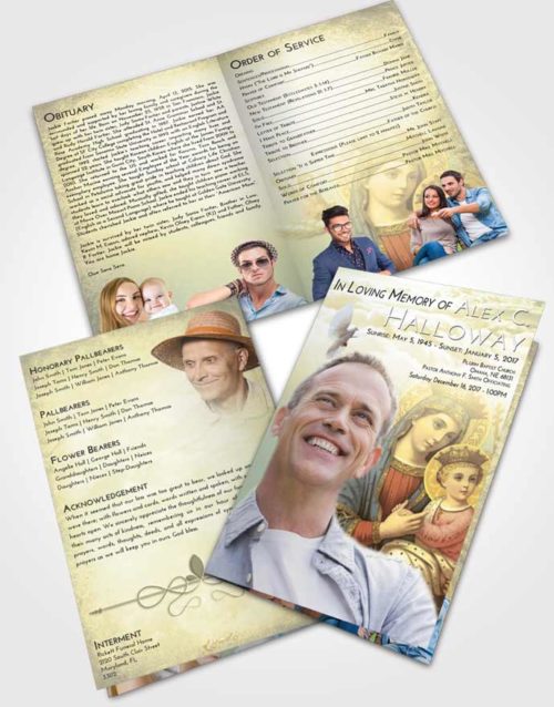 Bifold Order Of Service Obituary Template Brochure At Dusk Marys Love