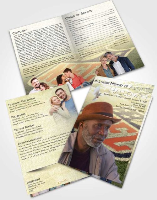Bifold Order Of Service Obituary Template Brochure At Dusk NFL Football