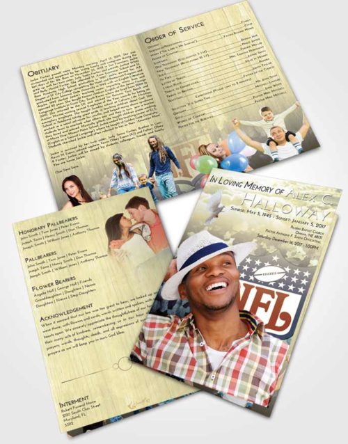 Bifold Order Of Service Obituary Template Brochure At Dusk NFL Star