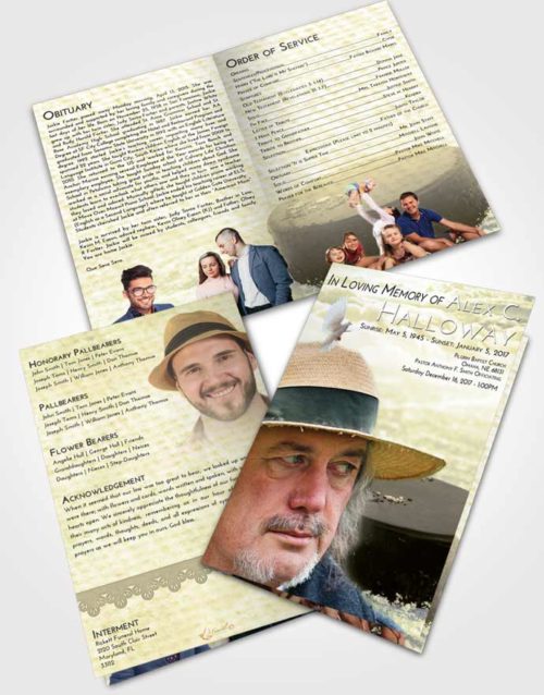 Bifold Order Of Service Obituary Template Brochure At Dusk Puck of Honor
