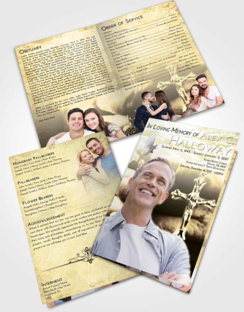 Bifold Order Of Service Obituary Template Brochure At Dusk Rosary Life