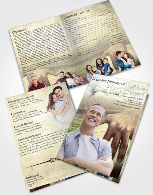 Bifold Order Of Service Obituary Template Brochure At Dusk Rugby Surprise