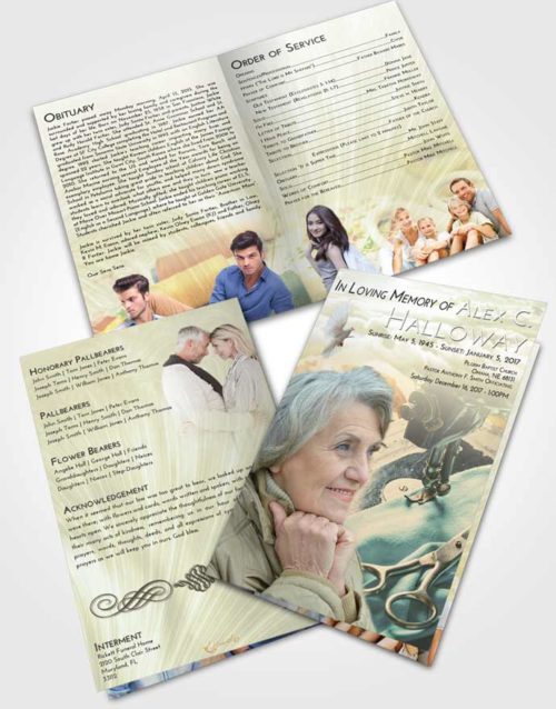 Bifold Order Of Service Obituary Template Brochure At Dusk Sewing Love
