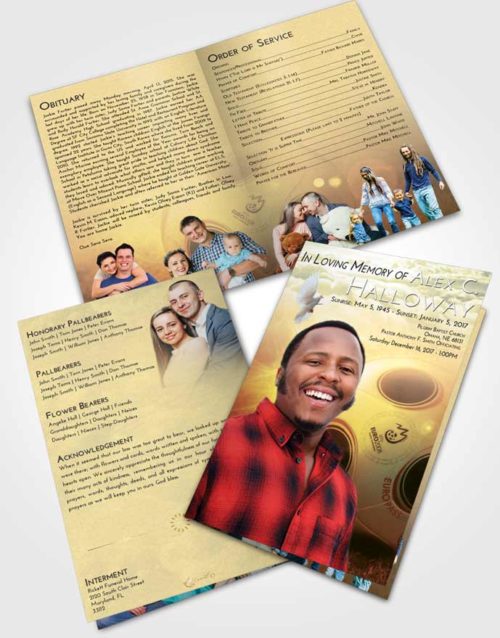 Bifold Order Of Service Obituary Template Brochure At Dusk Soccer Miracle