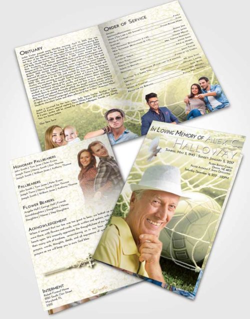 Bifold Order Of Service Obituary Template Brochure At Dusk Soccer Pride