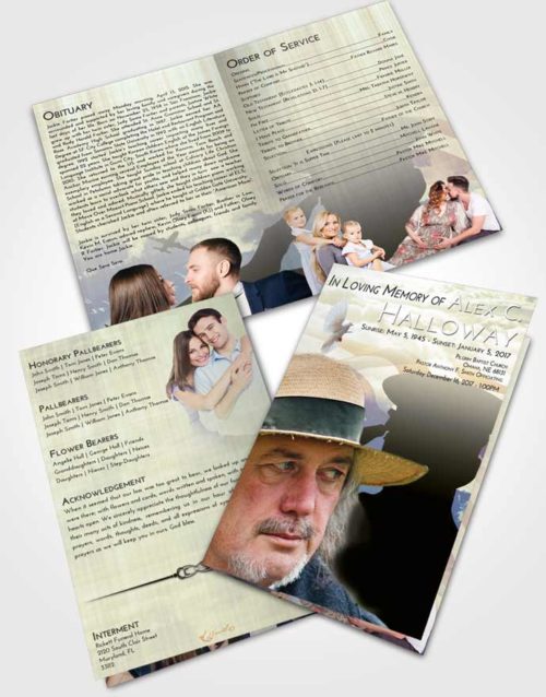 Bifold Order Of Service Obituary Template Brochure At Dusk Veterans Sacrifice