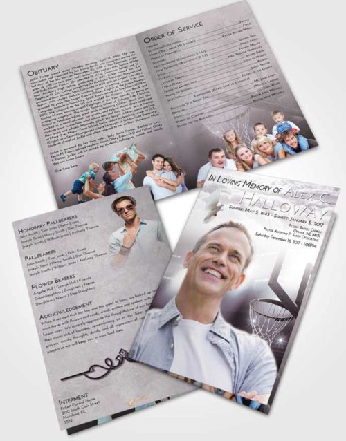 Bifold Order Of Service Obituary Template Brochure Evening Basketball Pride