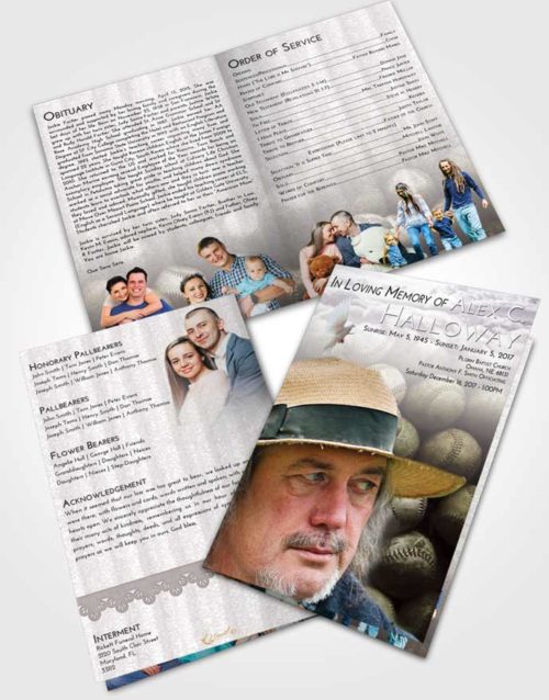 Bifold Order Of Service Obituary Template Brochure Evening Foul Ball