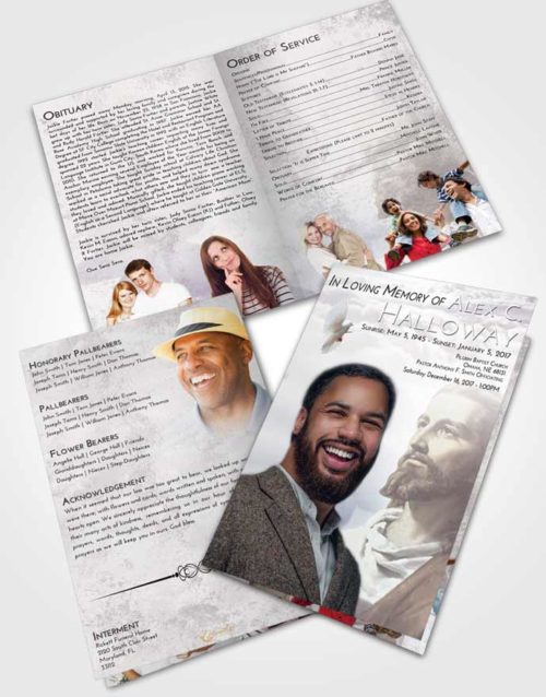 Bifold Order Of Service Obituary Template Brochure Evening Gaze of Jesus