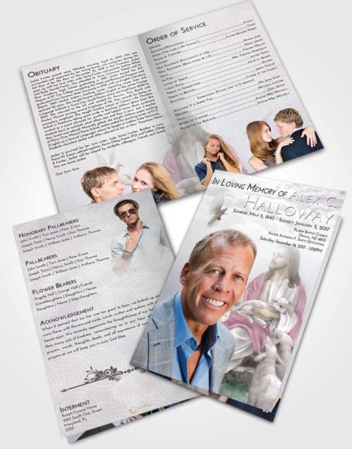 Bifold Order Of Service Obituary Template Brochure Evening Jesus in the Sky