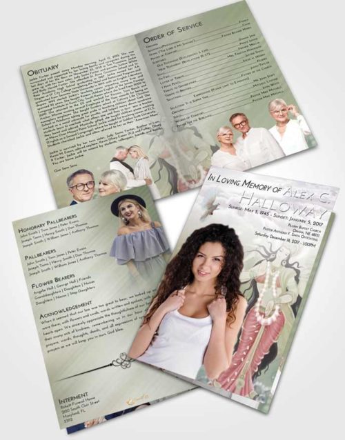Bifold Order Of Service Obituary Template Brochure Evening Lakshmi Divinity