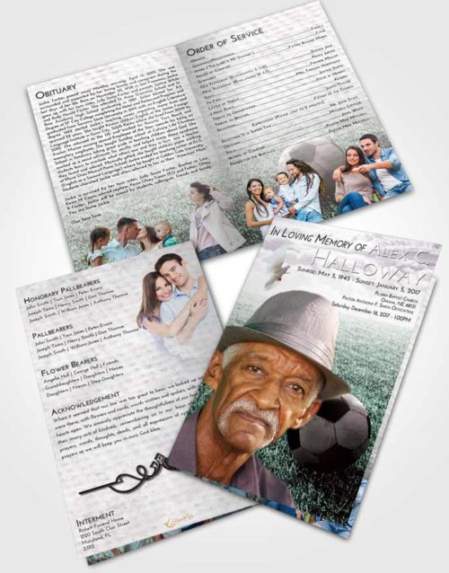 Bifold Order Of Service Obituary Template Brochure Evening Soccer Journey