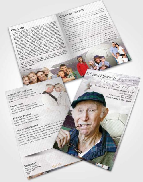 Bifold Order Of Service Obituary Template Brochure Evening Soccer Love
