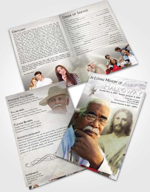 Bifold Order Of Service Obituary Template Brochure Evening Star of Jesus