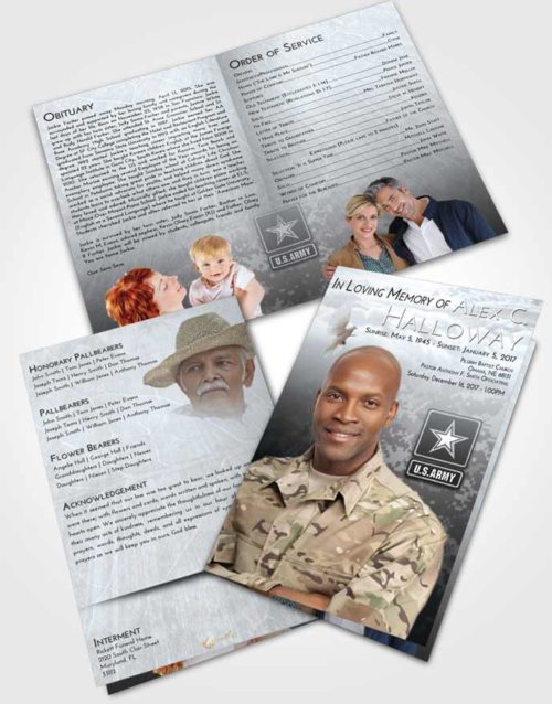 Bifold Order Of Service Obituary Template Brochure Freedom Army Duty